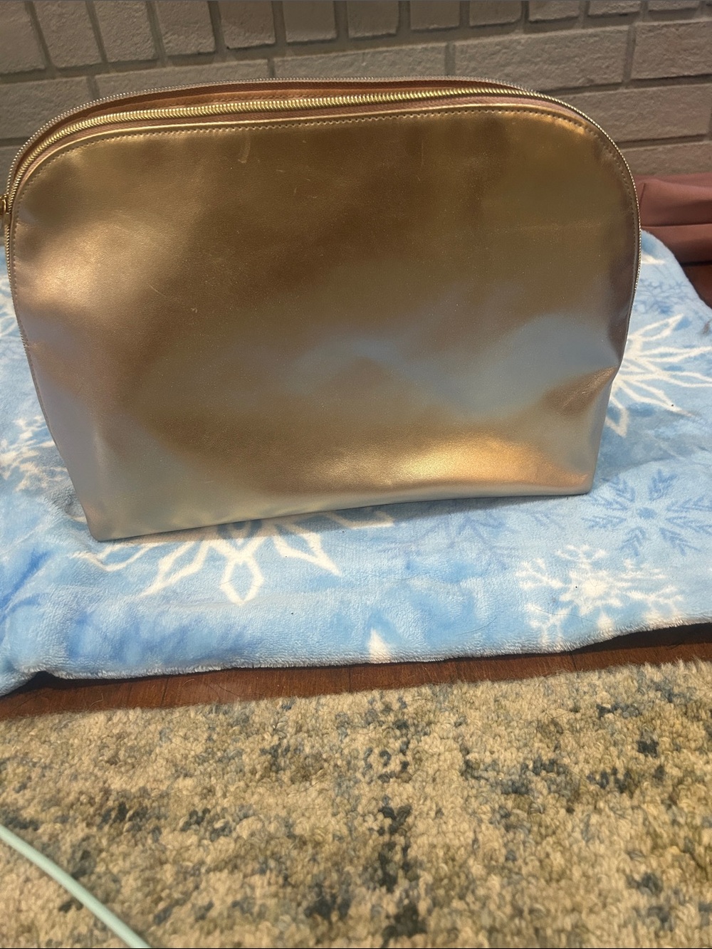 Metallic Gold Women's Cosmetic Pouch